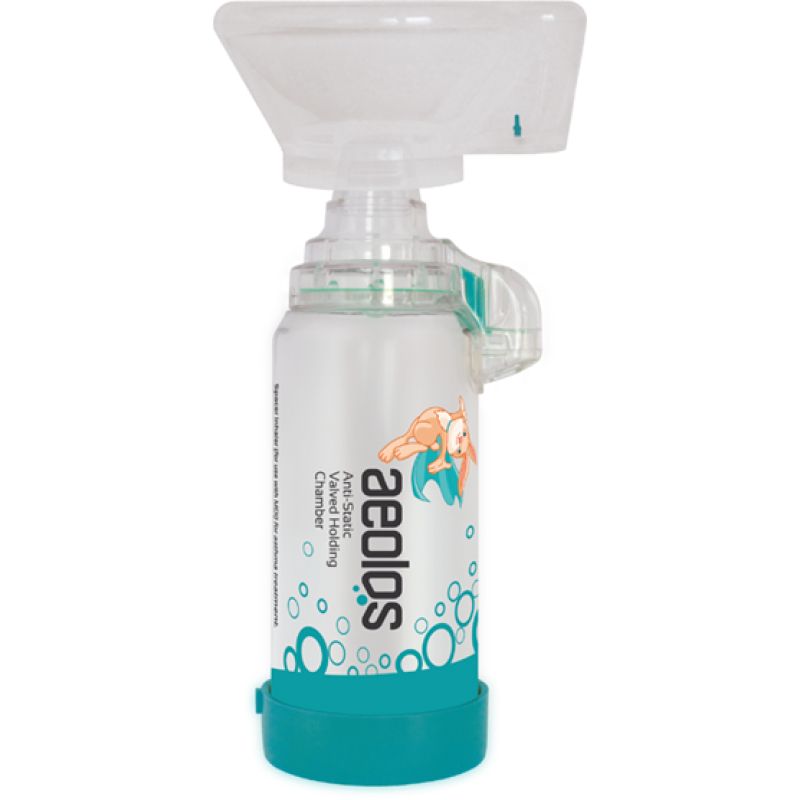 Aeolos Small Mask Αεροθάλαμος εισπνοών βρεφικός 0-18 Μηνών (Μάσκα + Επιστόμιο)