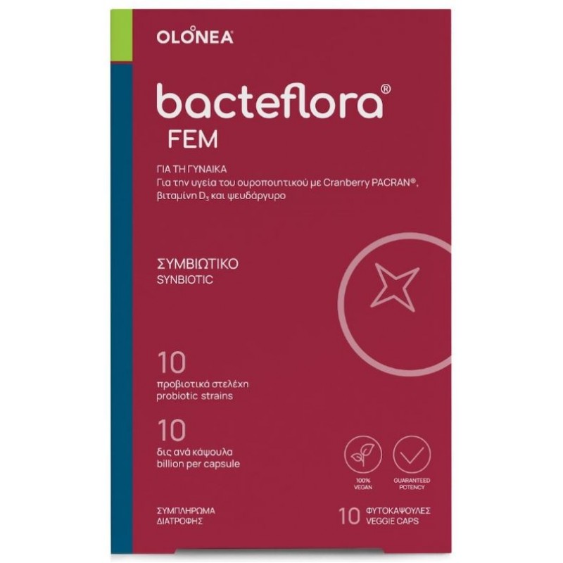 Olonea BacteFlora Fem με Προβιοτικά και Πρεβιοτικά 10 φυτικές κάψουλες
