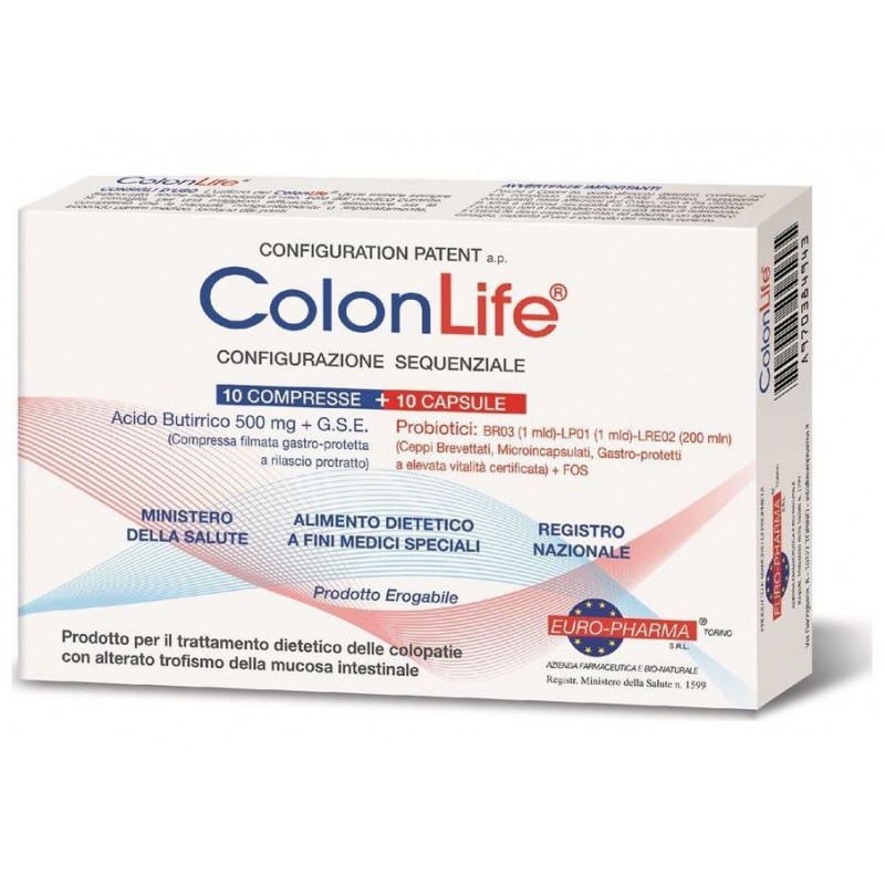 Bionat Colon Life για Παθήσεις του Παχέος Εντέρου 10 ταμπλέτες + 10 κάψουλες