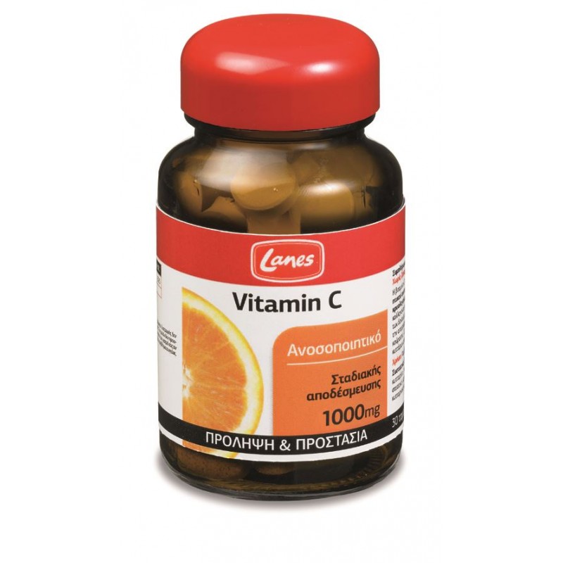 LANES Βιταμίνη C 1000mg με Βιοφλαβονοειδή, 30 Ταμπλέτες Σταδιακής Αποδέσμευσης