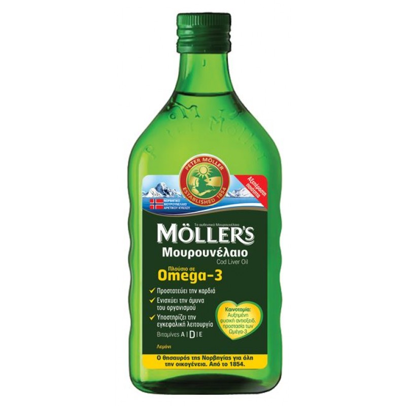 Moller's Μουρουνέλαιο Cod Liver Oil με Γεύση Λεμόνι, 250 ml