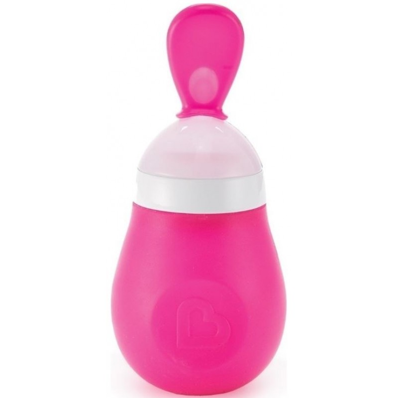 Munchkin Squeeze Presser "Το Κουτάλι που Δε Λερώνει" σε Ροζ χρώμα (4m+) 1τμχ (12398)