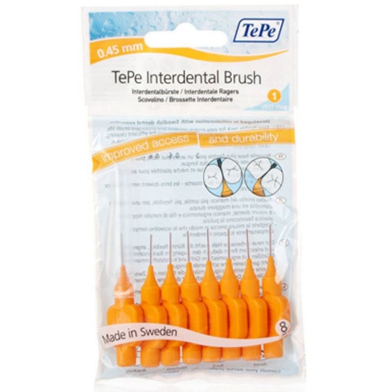 TePe Μεσοδόντια Βουρτσάκια 0,45 mm (No. 1) Πορτοκαλί 8τμχ