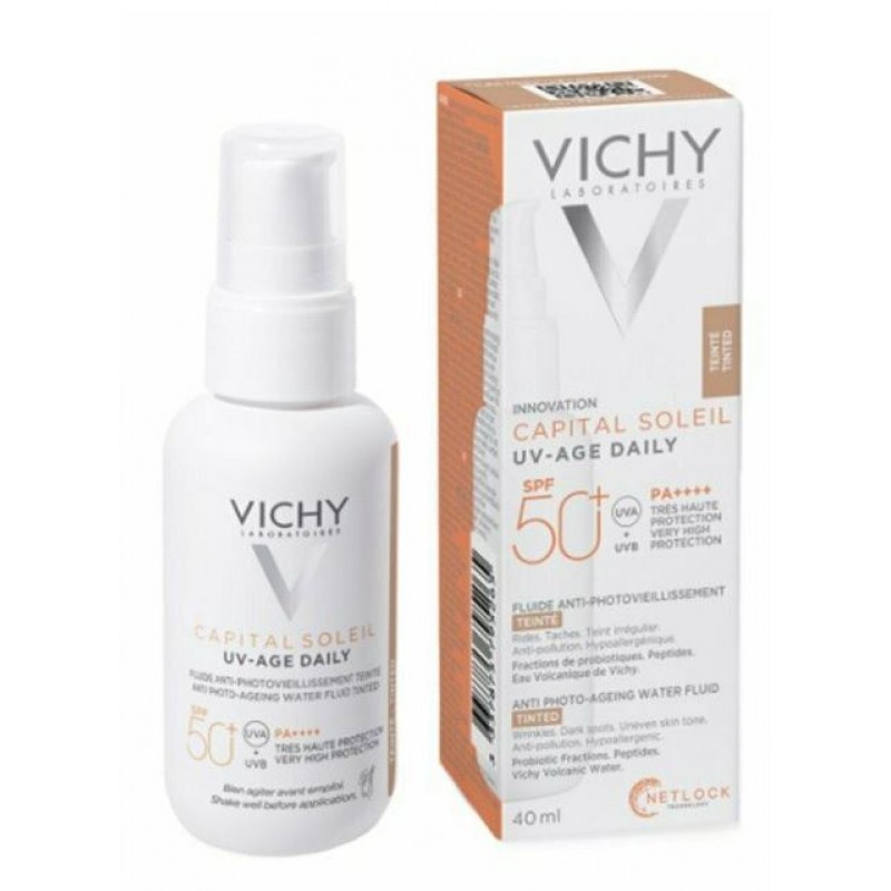 Vichy Capital Soleil UV-Age Daily Tinted Light Αντηλιακή Κρέμα Προσώπου SPF50 με Χρώμα 40ml