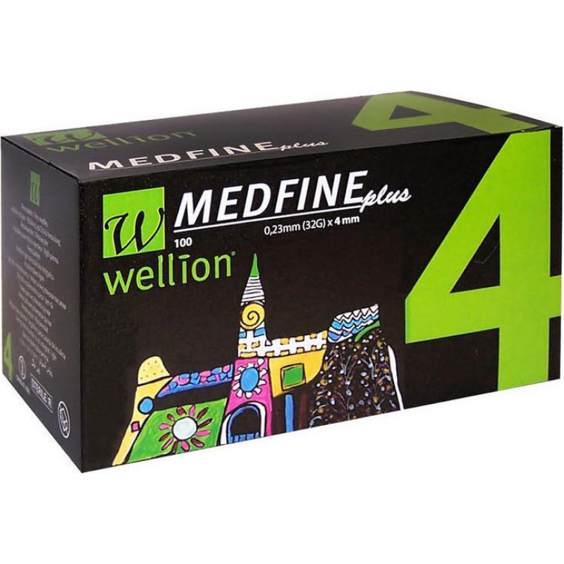 Wellion Medfine Plus Βελόνες για Πένες Ινσουλίνης 32G (4mm/0,23mm) 100 τμχ