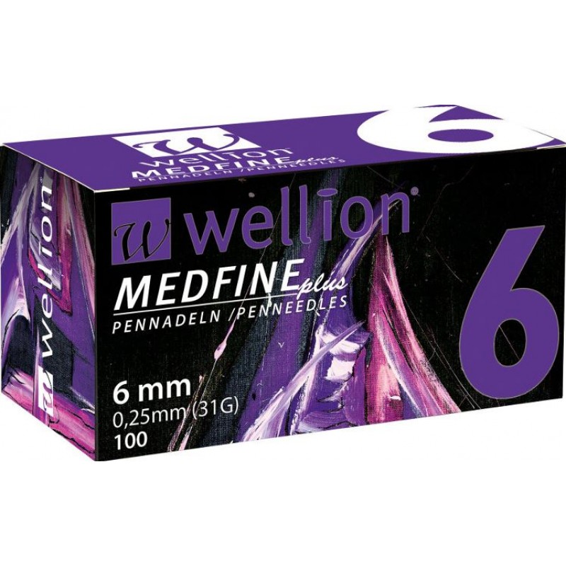 Wellion Medfine Plus Βελόνες για Πένες Ινσουλίνης 31G (6mm/0,25mm) 100 τμχ