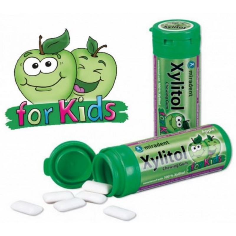 Miradent Xylitol Παιδικές Πράσινο Μήλο 30τμχ